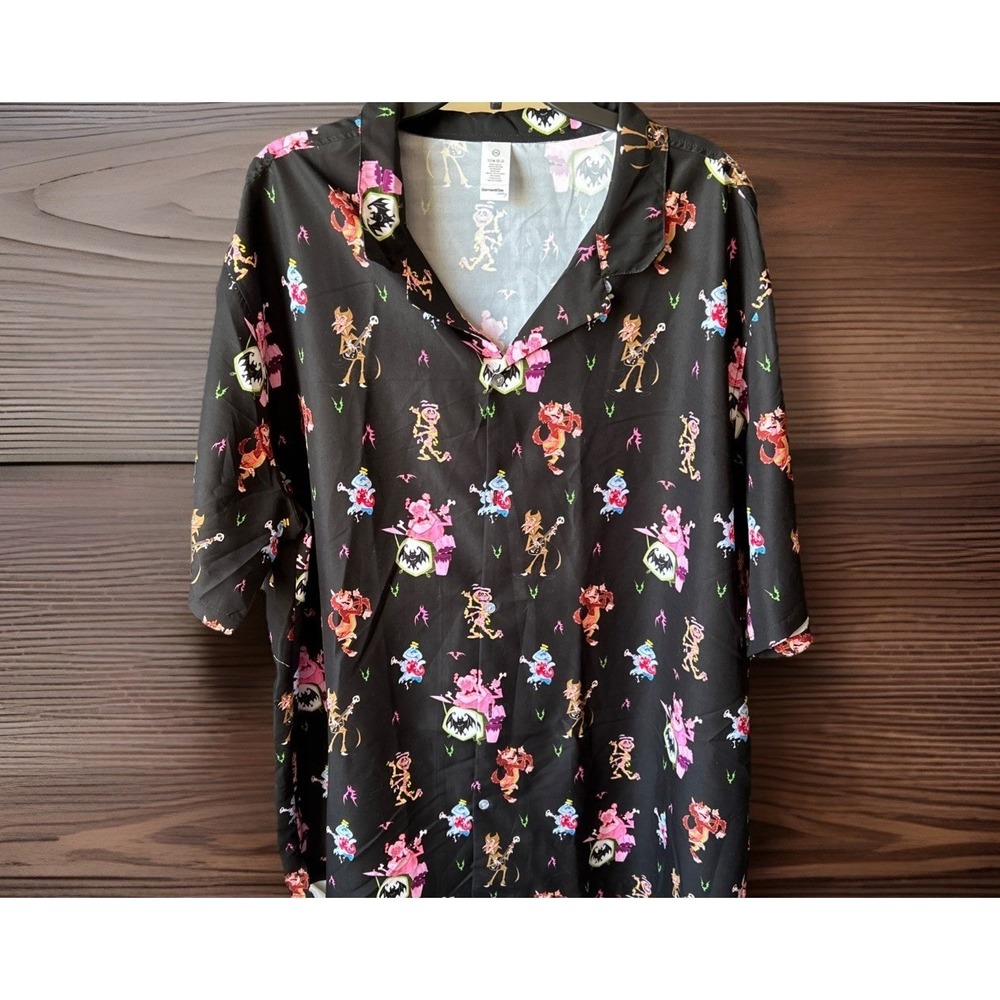 Count Chocula & Frankenberry In Band Black Button Down Collar 2XL‎ Polyester AOP - Picture 7 of 7